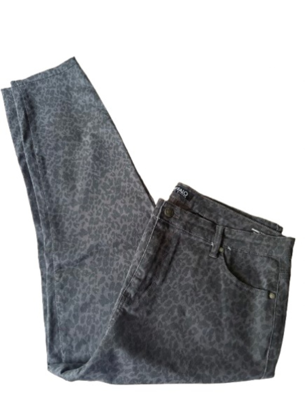 Buffalo David Bitton Hanna high rise Charcoal Leopard Skinny Jeans size 14
